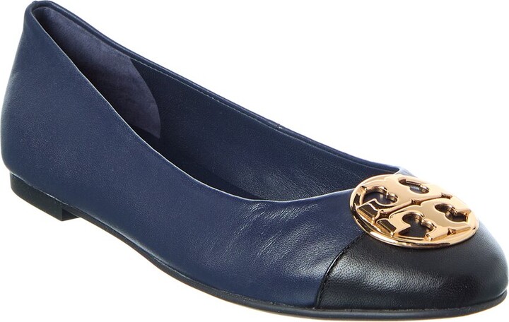 Tory Burch Chelsea Cap-Toe Leather Ballet Flat
