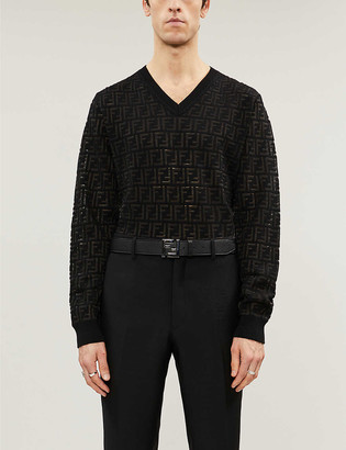 fendi logo knit sweater