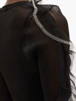 Thumbnail for your product : Noir Kei Ninomiya Ruffled Ribbed-jersey Top - Black