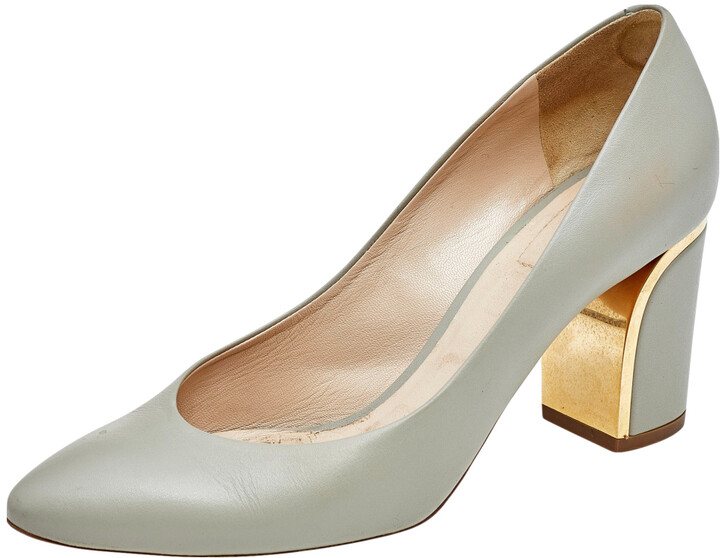 light grey chunky heels