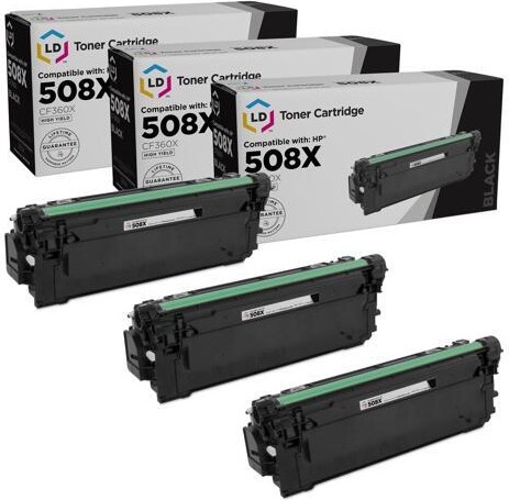 LD Products Compatible Toner Cartridge Replacement for HP 508X CF360X High Yield (Black, 3-Pack)
