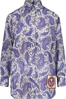 Paisley Print Collared Button-Up Shir 