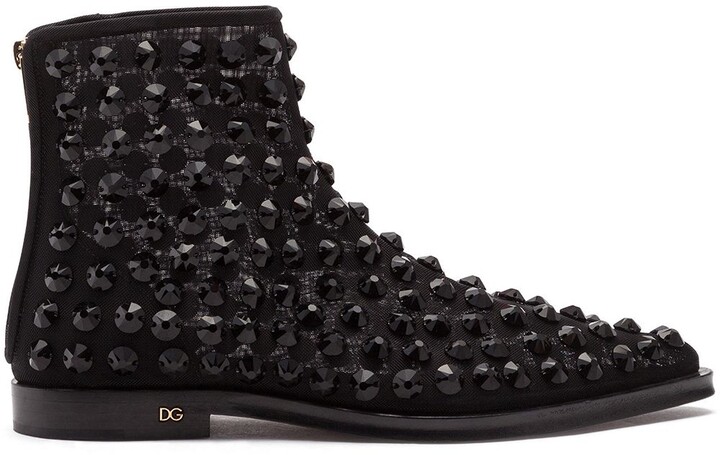 black rhinestone boots