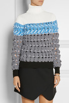 Thumbnail for your product : Alexander Wang Cutout textured-knit turtleneck sweater