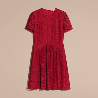 Burberry Fit-and-flare Dropped-waist Lace Dress