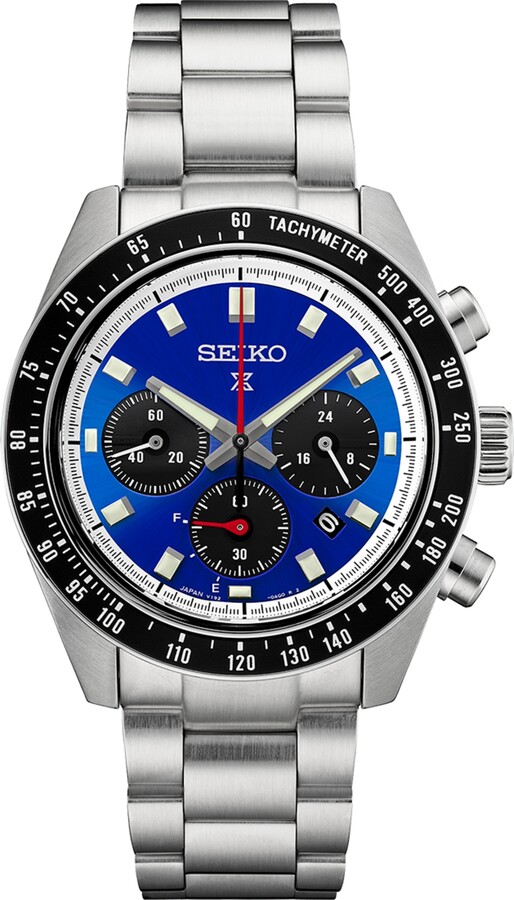 Seiko Men's Chronograph Prospex Speedtimer Solar U.s. Special Edition Stainless Steel Bracelet Watch 41mm