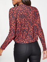 Thumbnail for your product : Very Wrap PrintedBlouson Top - Leopard
