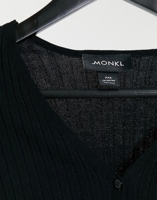 Monki Silja knitted cardigan in black