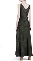 Thumbnail for your product : Donna Karan Patchwork V-Neck Silk Maxi Dress, Eucalyptus