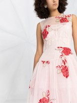 Thumbnail for your product : Simone Rocha Rose-Embroidered Tulle-Layer Dress