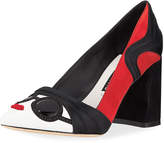Thumbnail for your product : Alice + Olivia Dinorah StaceFace Block-Heel Pumps