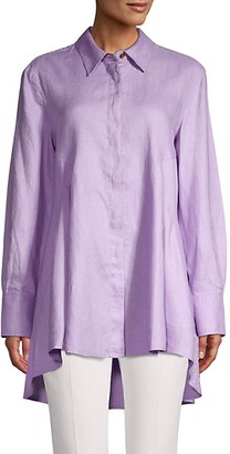 Donna Karan High-Low Button Up Shirt