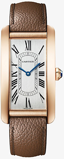 Rose Gold Crwgta0277 Tank Americaine Large 18ct Rose-Gold and Leather Mechanical Watch 1 Size