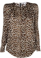 Thumbnail for your product : Carven Leopard Crinkled Satin Top