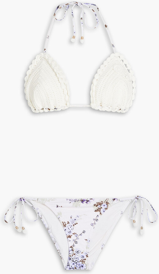 Zimmermann Anneke Crocheted Triangle Bikini Set