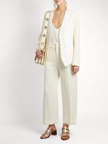 Thumbnail for your product : Chloé Collarless Wool Blend Single Breasted Jacket - Womens - Cream