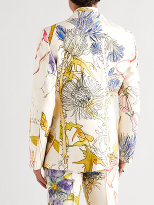 Alexander McQueen Slim-Fit Floral-Print Silk And Wool-Blend Suit Jacket