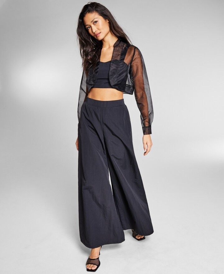 INC International Concepts Jeannie Mai X Petite Cropped Organza Jacket