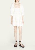 Thumbnail for your product : Rhode Resort Daya Embroidered Puff-Sleeve Cotton Mini Dress