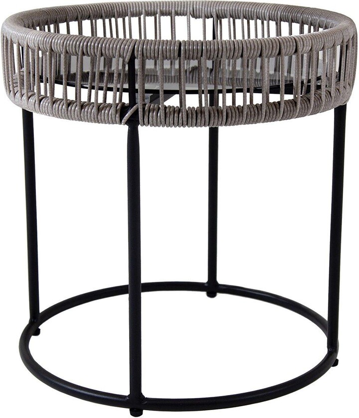 Charles Bentley Zanzibar Coffee Table Grey Side Rattan Side Table