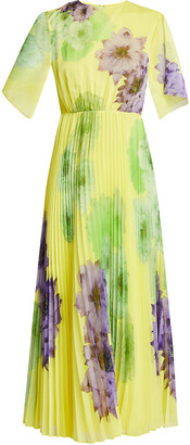 Jason Wu Collection Floral-Print Pleated Midi Dress