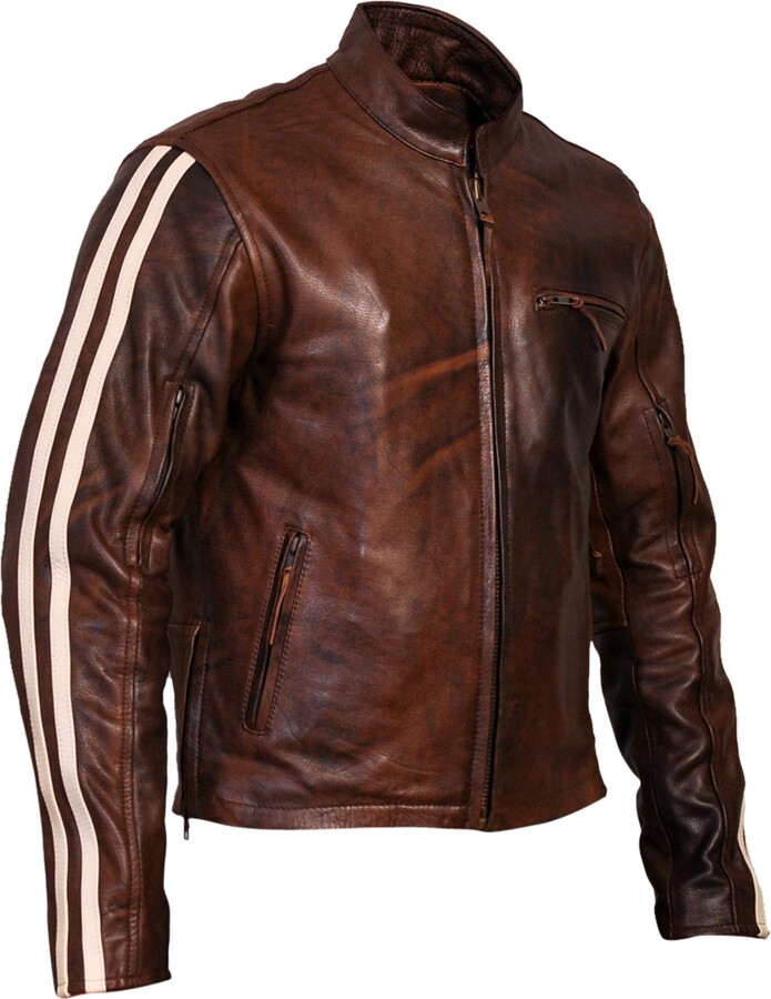 Gallanto Tivoli Brown Cruiser Leather Jacket Removable Armour (4XL ...
