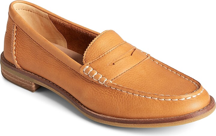 sperry seaport penny loafer black patent