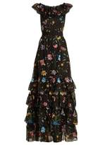 Thumbnail for your product : Goat Fairytale Floral Embroidered Silk Organza Gown - Womens - Black Multi