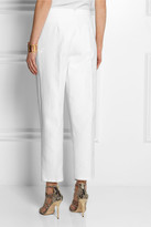Thumbnail for your product : Burberry Cotton and silk-blend gabardine straight-leg pants