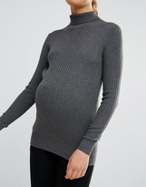 Thumbnail for your product : ASOS Maternity High Neck Sweater in Rib