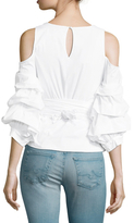 Thumbnail for your product : J.o.a. Cotton Cold Shoulder Layered Blouse