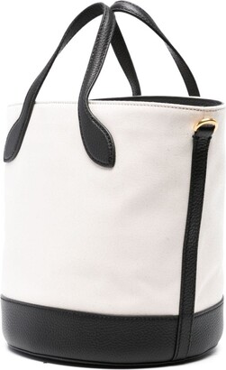 トートバッグ BALLY FW23 Ivory canvas Bar bucket bag (WAU00ZCV034 I182O) Bally Bar canvas bucket bag - ShopStyle