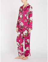 Thumbnail for your product : Olivia von Halle Lila Marple floral-print piped pyjamas