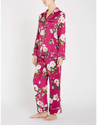 Olivia von Halle Lila Marple floral-print piped pyjamas