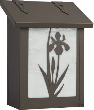 America's Finest Lighting Company Traditional Wall Mounted Mailbox With Iris Flower-AF-6021-WW