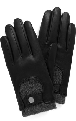 Mulberry Men's Biker Gloves Black Smooth Nappa
