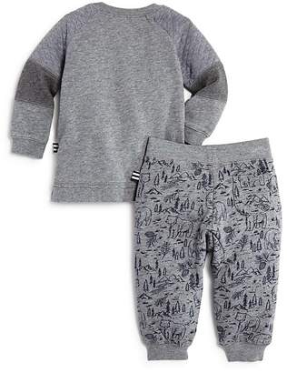 Splendid Boys' Mixed-Fabric Sweatshirt & Bear-Print Jogger Pants Set - Baby