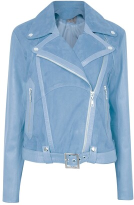 ladies blue suede jacket