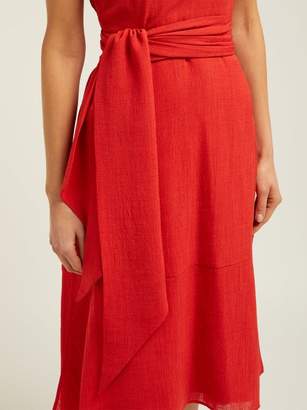 Freya Cefinn Tie Waist Voile Midi Dress - Womens - Red