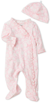 Little Me Newborn/Infant Girls) Two-Piece Pink Floral Footie & Beanie Set