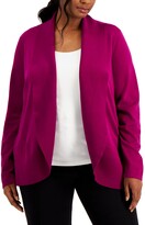 Thumbnail for your product : Karen Scott Plus Size Shawl-Collar Curved-Hem Cardigan, Created for Macy's