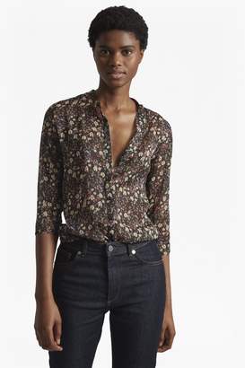 French Connection Hallie Crinkle Collarless Shirt