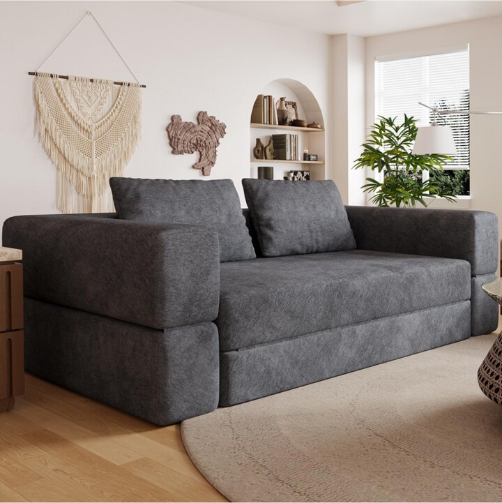 Streamdale Furniture Grey Sofa Bed with Rectangle Pillow and Cushions