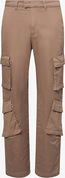 Represent Mens Clove Cargo Straight-Leg Stretch-Cotton Trousers M