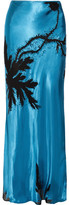 Thumbnail for your product : Topshop Eltham Devoré-satin Maxi Skirt - Bright blue
