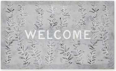 Welcome Ivy Vine Sprigs Printed Outdoor Door Mat, design by Tim Coffey, 30"
