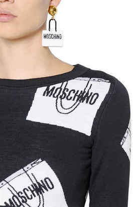 Moschino Cropped Shopping Bags Wool Sweater