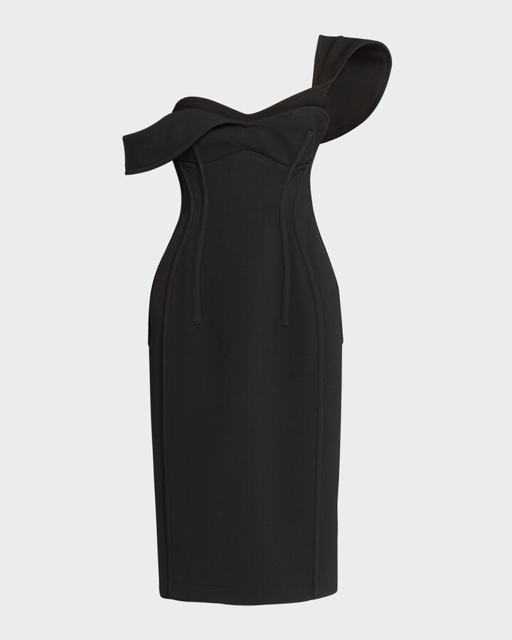 Bottega Veneta One-Shoulder Midi Dress - ShopStyle
