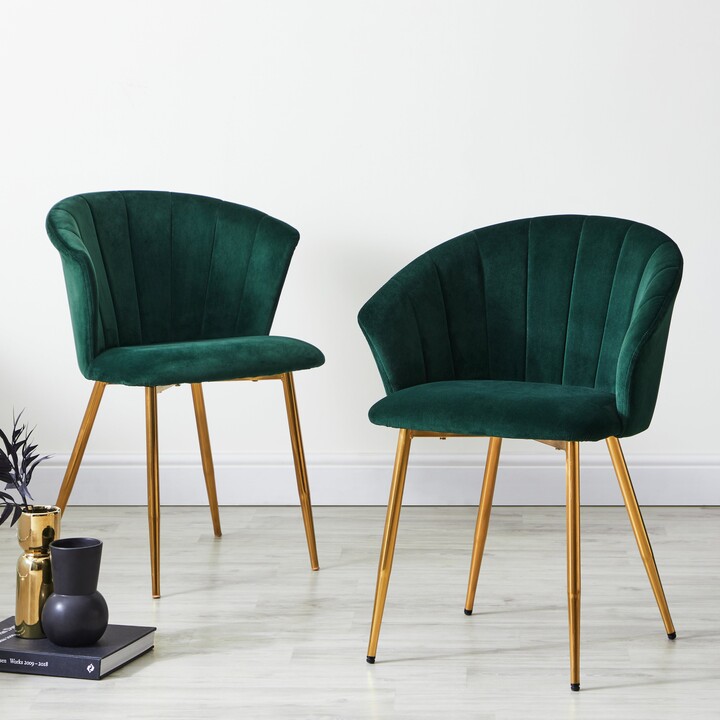 Dunelm Kendall Velvet Carver Dining Chair Bottle (Green) ShopStyle