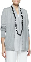 Thumbnail for your product : Eileen Fisher Sleek Cotton Silk-Trim Cardigan, Women's